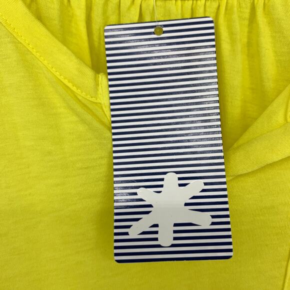 Splendid Split Neck Tab Sleeve Knit Shirt Womens Size Medium Sunny Yellow NEW - Picture 6 of 7